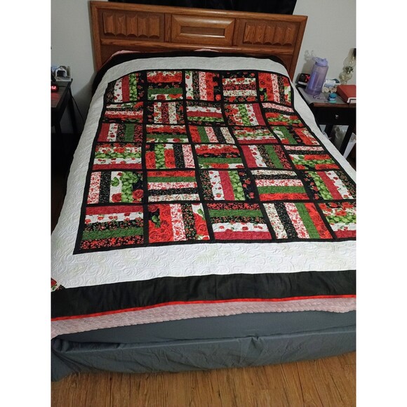 Handmade 100% Cotton 72x82 Quilt - Picture 1 of 5
